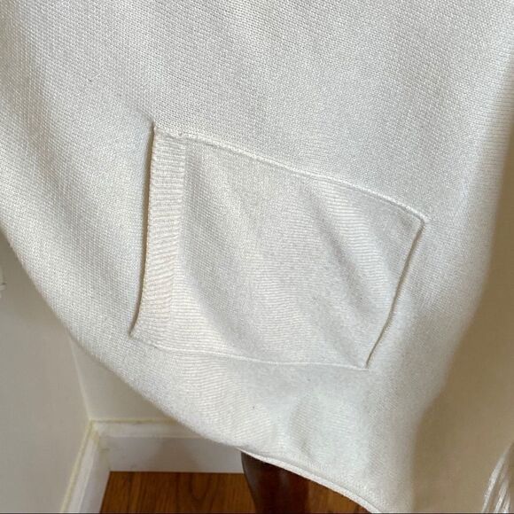 Banana Republic Cream Open Front Fringe Cardigan M - Picture 4 of 6